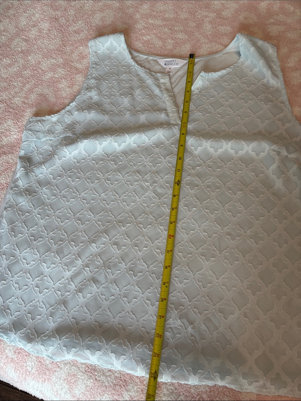 Market & Spruce Pale Blue Sleeveless V-Neck Textured Camisole - Picture 4 of 5